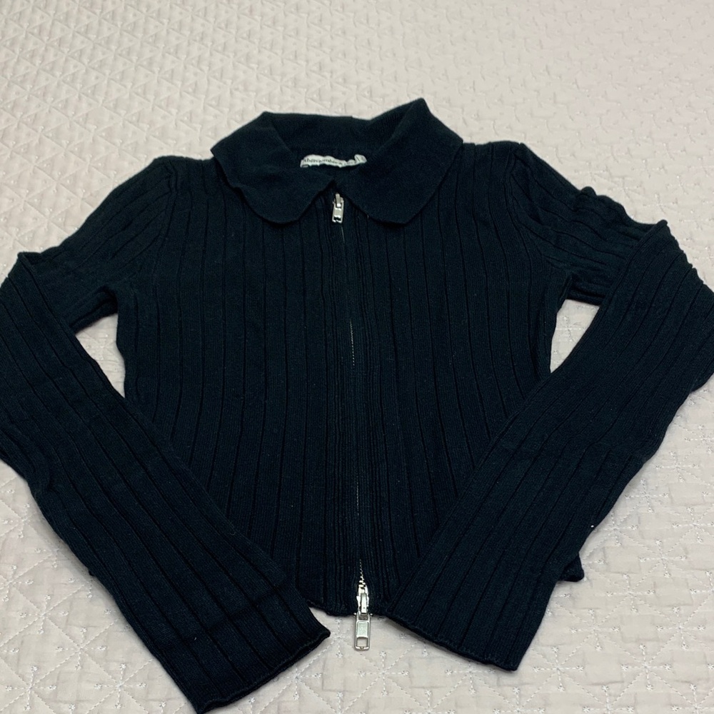Abercrombie Black Ribbed Cardigan